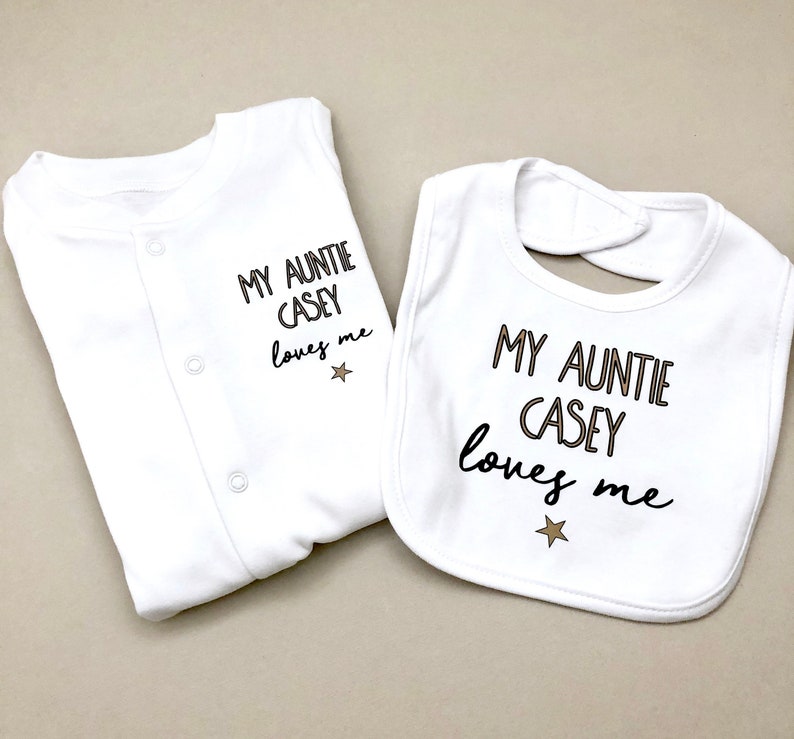 Unisex PERSONALISED baby sleepsuit, babygrow, vest, bib.  Great baby shower gift, new baby gift 