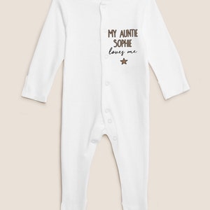 Unisex PERSONALISED baby sleepsuit, babygrow, vest, bib.  Great baby shower gift, new baby gift