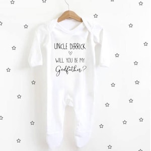 Personalised Godfather Bodysuit: Christening Babygrow Romper