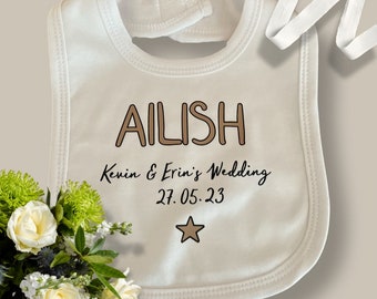 PERSONALISED Baby Wedding Day gift customised Babygrow, Bib or Romper. The Perfect Baby Wedding Gift  Adorable Attire for Special occasions