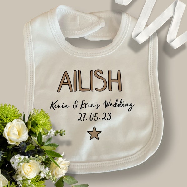 PERSONALISED Baby Wedding Day gift customised Babygrow, Bib or Romper. The Perfect Baby Wedding Gift  Adorable Attire for Special occasions