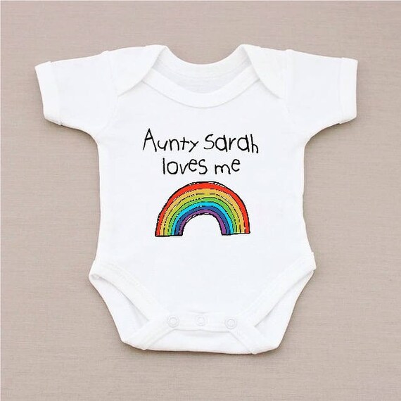 personalised rainbow baby grow
