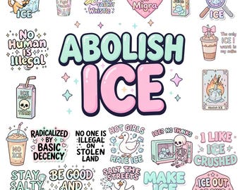 Abolish Ice PNG Bundle, Clipart, digital Anti Ice sticker sublimation, Chinga la migra, fascismo