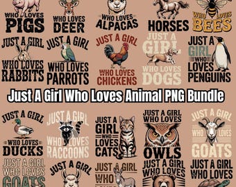 Paquete de imágenes PNG para amantes de los animales, diseños de sublimación de mascotas para chicas (descarga digital)