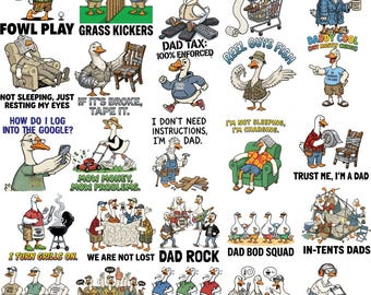 Goose Dad PNG Bundle, Funny Father Shirt Clipart,  Daddy Goose Sublimation Designs, Funny Dad PNG Bundle, Daddy Art (Digital Download)