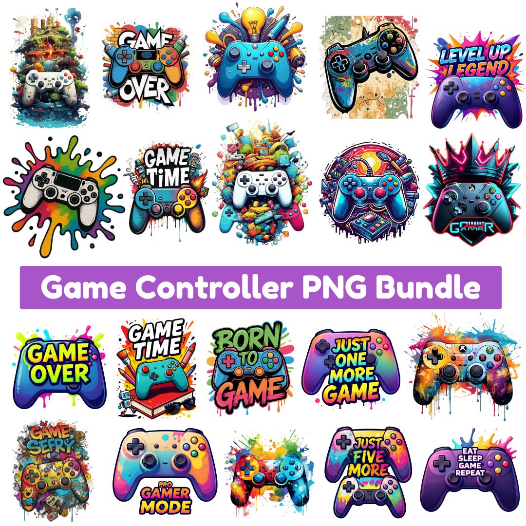 Game Controller PNG Bundle | Gamer Clipart, Neon Gaming Art (digital ...