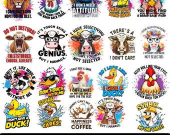 Paquete de imágenes PNG sarcásticas, diseños de camisetas con frases divertidas, humor para adultos (descarga digital)