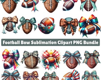 Football PNG Bundle, Coquette Bow, Game Day, Sublimation Clipart Designs PNG, Retro Game Day Sublimation Designs, Cute Sports Clipart Bundle