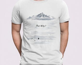 But Why Penguin-T-shirt, T-shirt van geverfd katoen, existentiële humor