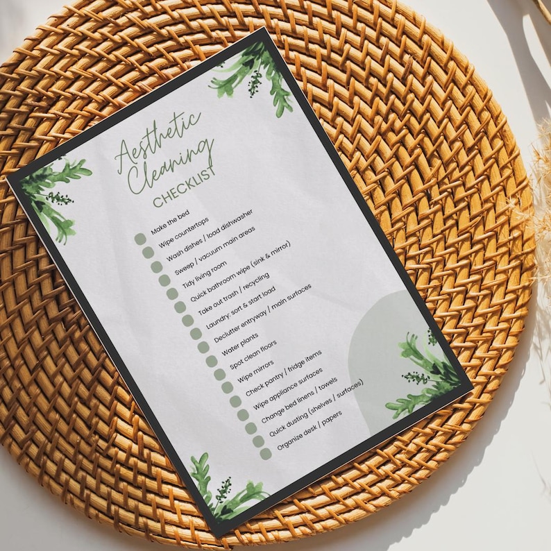 Aesthetic Cleaning Checklist Printable | Editable Cleaning to Do List ...