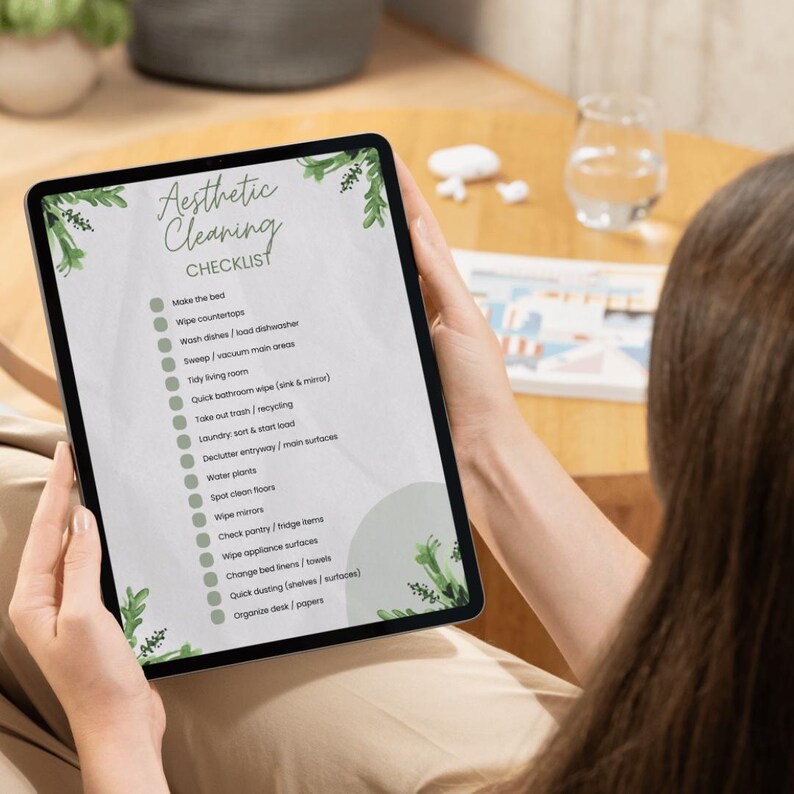 Aesthetic Cleaning Checklist Printable | Editable Cleaning to Do List ...