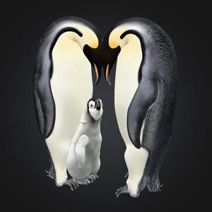 3D Printable Penguin Family STL/FBX File for 3D Printing (Digital Download)