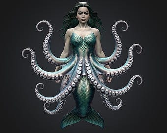 Mermaid Octopus STL/RPG File for 3D Printing-Digital Download