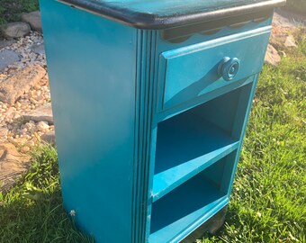 Teal Nightstand Etsy