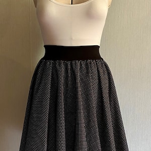 WOMEN - Circle skirt black with white dots various sizes