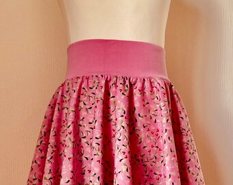 GIRLS - cutest circle skirt made of cotton with hearts