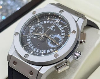 Hublot Big Bang Chronograph Watch for Men | Black Dial Rubber Strap