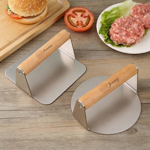 Personalized Burger Press Smasher, Weight Grilling Accessories, Gift For Him Dad Men Barbeque Chef Kitchen Cooking, Cooking Gift