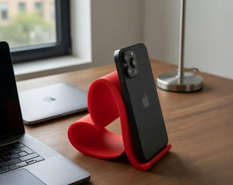 Supporto per telefono a forma di cuore, file STL, supporto da scrivania minimalista (download digitale)