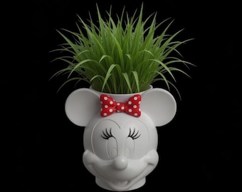 Minnie Mouse Head Planter Pot - Disney Style Flower Pot STL File