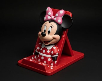 Minnie Mouse Phone Stand STL File – Cartoon Desk Holder 3D Print Model