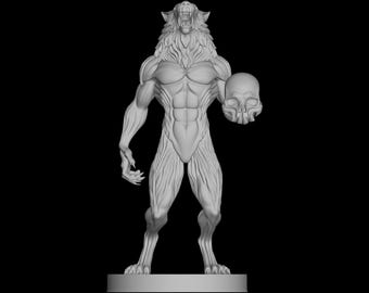 Werewolf Skull Worrior STL File for 3D Printing
