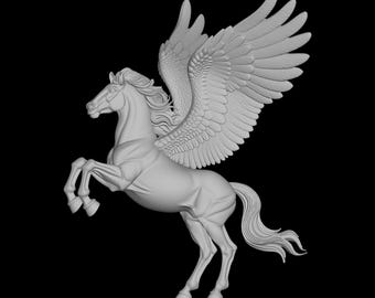 Pegasus STL – Winged Horse Statue – 3D Printable Mythology Figurine