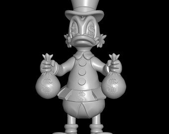 Donald Duck with Gold Bag – 3D Printable STL Model