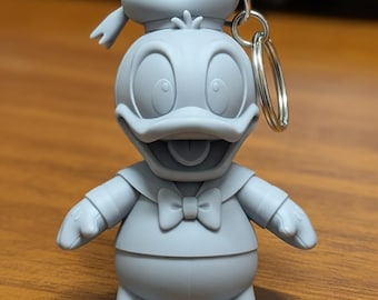 Donald Duck Keychain STL File –  Cartoon 3D Print Model – Cartoon Character Keyring – Instant Download
