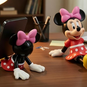 Soporte para teléfono de Minnie Mouse (archivo STL) – Soporte de escritorio imprimible en 3D (descarga digital)