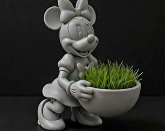 Minnie Mouse Planter STL, Cartoon Mouse Flower Pot 3D Print Model