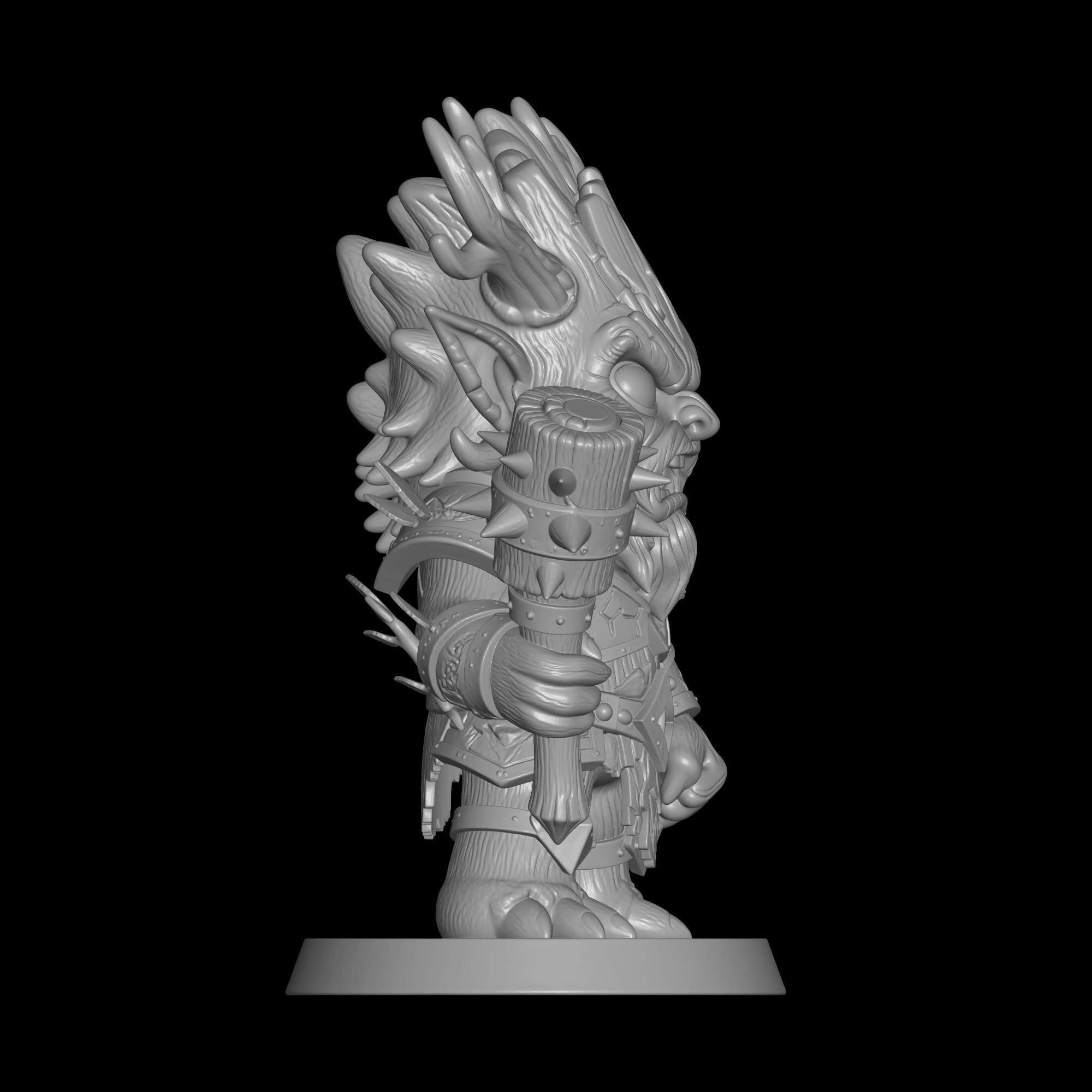 Guardian Treefolk Chibi Treefolk Druid Warrior STL – Fantasy Forest Guardian Miniature ...