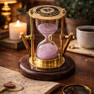 Sand Timer Brass Hourglass Antique Style Sunset Aesthetic / Gift Desk Decor