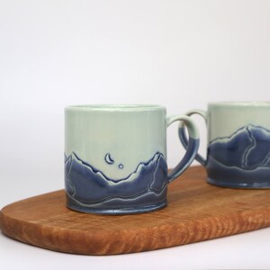 Mountain Range Mug | Porcelain mug for coffee or tea | Dishwasher safe | Handmade in canada