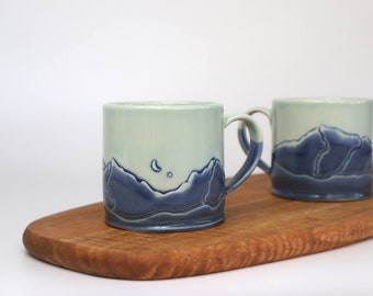 Mountain Range Mug | Porcelain mug for coffee or tea | Dishwasher safe | Handmade in canada