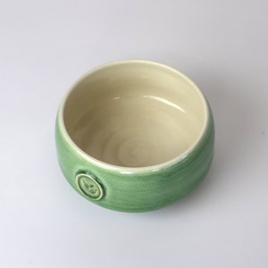 Porcelain matcha bowl Available in green or blue Adorned with a tea leaf stamp Handmade in Canada image 9