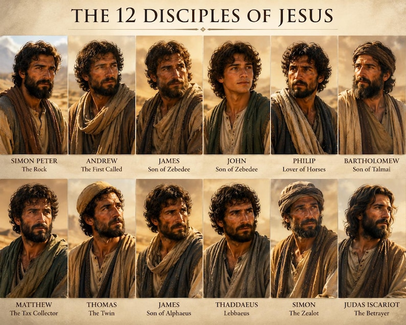 DIGITAL DOWNLOAD | the 12 Disciples of Jesus Christian Art | Scripture ...