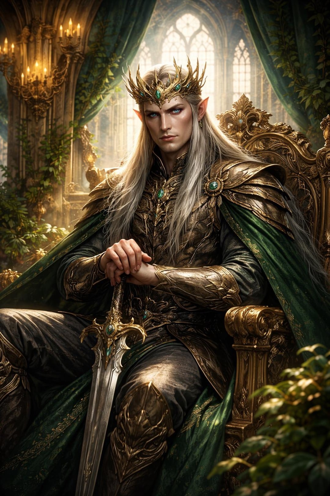 Spring Elf King DIGITAL DOWNLOAD | Elf King Fantasy | Majestic Elven Royalty in Castle ...