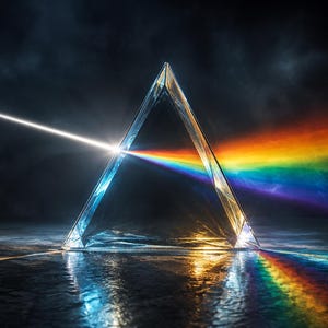 DIGITAL DOWNLOAD | Dramatic Light Prism Rainbow Art | Glass Prism Refraction | Color Spectrum Art | Optical Science Digital Artwork