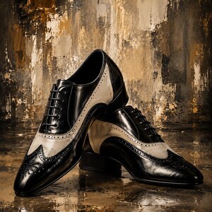 Crown Executive Collection Oxford Wingtip‎ Mens 11D Black Leather Brogue 11189 Bostonian Black Leather Oxford Mens Shoes Wingtip Design  main image 3