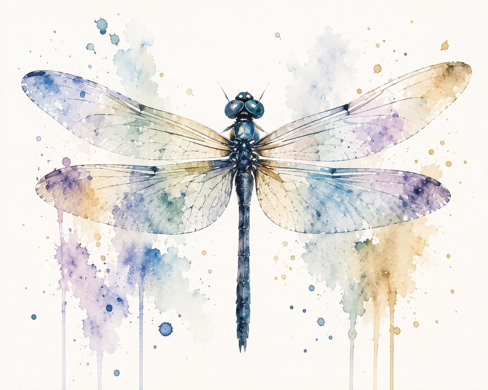 Boho Insect DIGITAL DOWNLOAD | Watercolor Dragonfly Art | Whimsical Insect Artwork ...