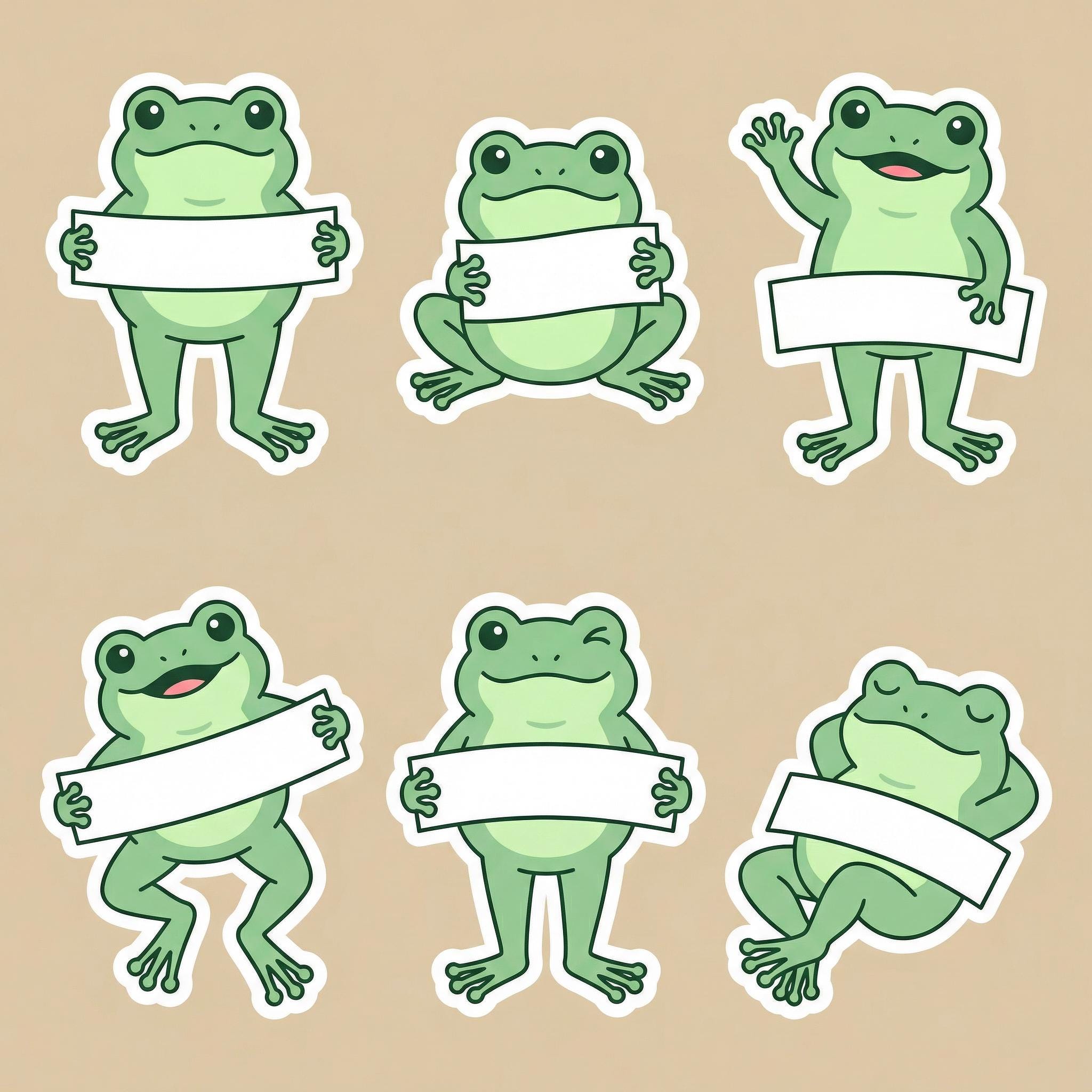 Personalized Cute Frog Sticker Sheet | Kawaii Vinyl Waterproof Stickers ...