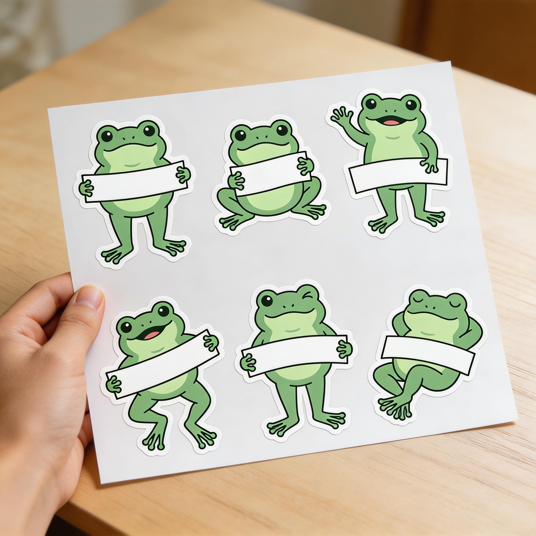 Personalized Cute Frog Sticker Sheet | Kawaii Vinyl Waterproof Stickers ...