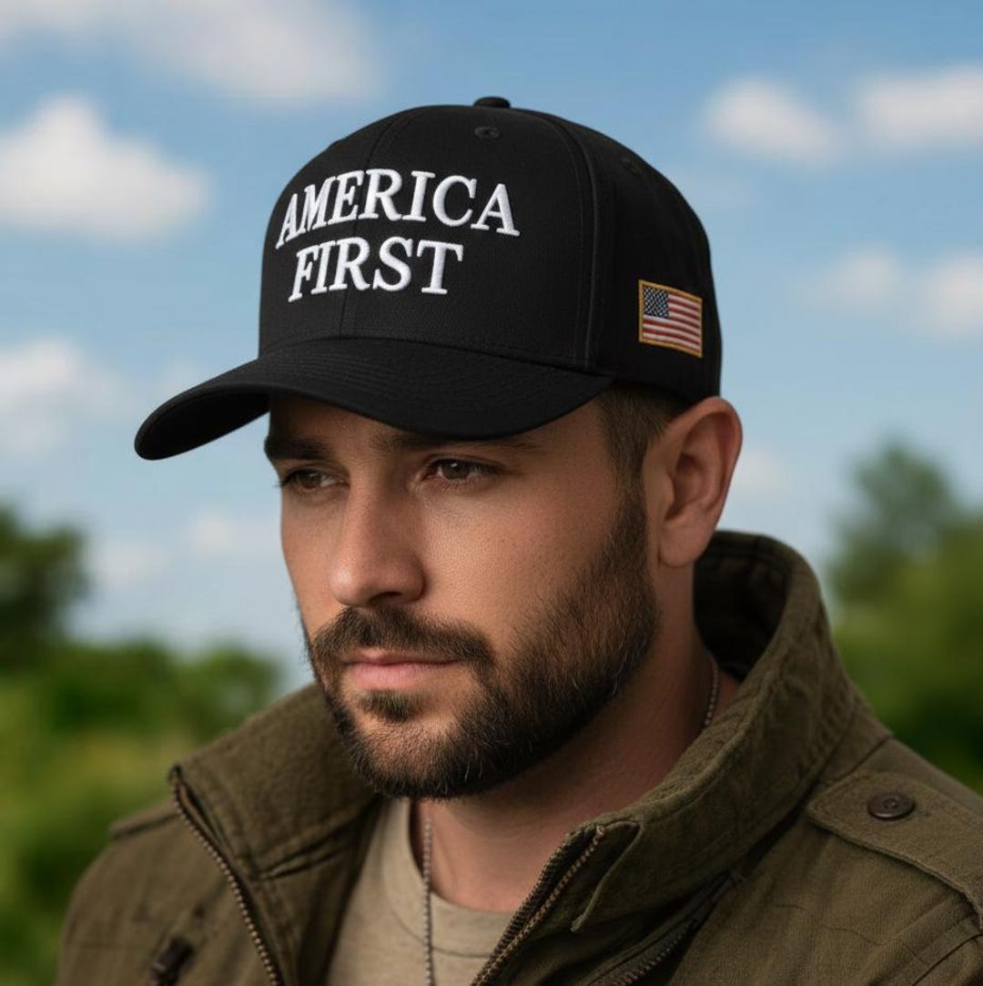 America First Embroidered Hat, Patriotic USA Snapback Cap - Etsy