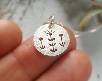Wildflower Pendant - Silver flowers charm