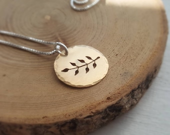 Gold fern charm - botanical necklace