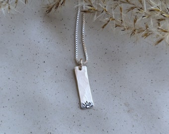 Sunrise Hammered Bar Necklace