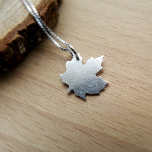 Maple leaf pendant silver leaf necklace image 1