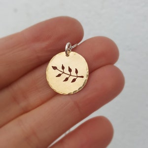 Gold fern charm botanical necklace image 2