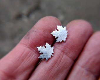 Silver Maple Leaf Studs